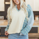 Beige XL Syllena Collared Boxy Fit Sweatshirt