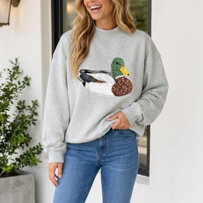 Taliya Mallard Patchwork Mock Pullover