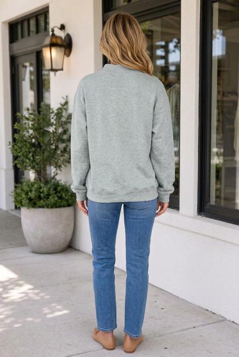 Taliya Mallard Patchwork Mock Pullover