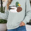  Taliya Mallard Patchwork Mock Pullover