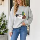Gray XL Taliya Mallard Patchwork Mock Pullover