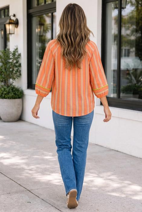 Tamara Bracelet Sleeve Cotton Blouse