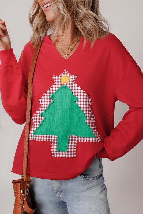 Taraette Patched Drop Shoulder Sweatshirt