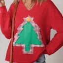 Red Small Taraette Patched Drop Shoulder Sweatshirt