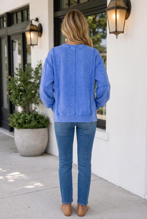 Tatiana Hem Loose Tunic Sweatshirt