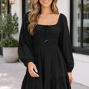  Tatum Drawstring Ruffle Mini Dress