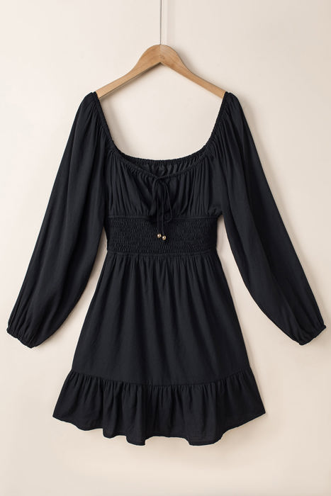 Tatum Drawstring Ruffle Mini Dress