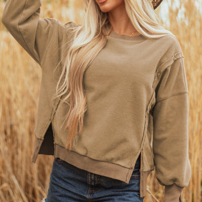 TatumFuzzy Sherpa Splicing Pullover Sweatshirt