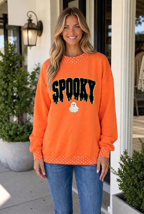 Tayla Trim Mock Halloween Sweatshirt