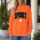 Orange Large Tayla Trim Mock Halloween Sweatshirt