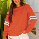 Orange Medium Taylor Striped Oversized Sweatshirt