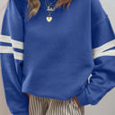 Sky Blue Large Taylor Striped Oversized Sweatshirt