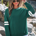 Evergreen Small Taylor Striped Oversized Sweatshirt