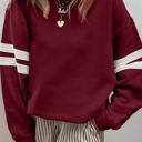 Red Dahlia Large Taylor Striped Oversized Sweatshirt