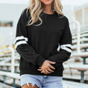 Black Medium Taylor Striped Oversized Sweatshirt