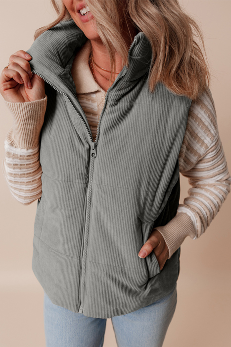 Taytum Stand Zipped Puffer Vest