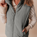 Gray Medium Taytum Stand Zipped Puffer Vest