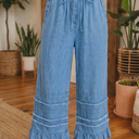 Dusk Blue Size 16 Taytum Wide Leg Chambray Pants