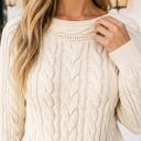  Teagan Shoulder Cable Knit Sweater