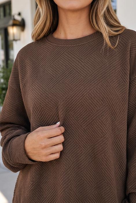 Teresa Textured Drop Shoulder Pullover