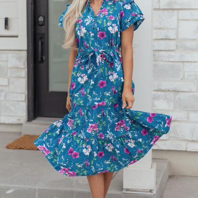 Tessa Tie Belted Long Dress