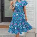  Tessa Tie Belted Long Dress