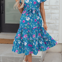  Tessa Tie Belted Long Dress
