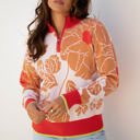  Theaella Zip Collared Pullover Sweater