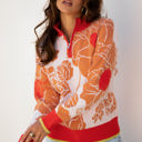  Theaella Zip Collared Pullover Sweater