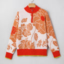  Theaella Zip Collared Pullover Sweater