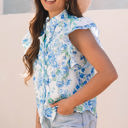 Tiana Floral Ruffle Sleeve Button Up