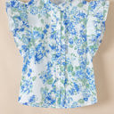  Tiana Floral Ruffle Sleeve Button Up