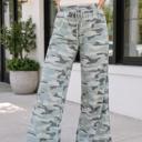 Green Large Toni Elastic Waist Casual Pants