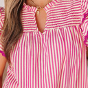  Treasure Ruffled Short Sleeve Blouse