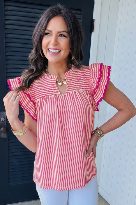 Treasure Ruffled Short Sleeve Blouse