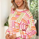  Tru Pattern Puff Sleeve Sweater