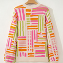  Tru Pattern Puff Sleeve Sweater