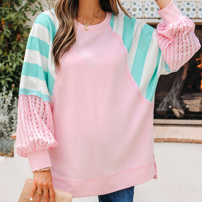 Vanessa Patchwork Raglan Pullover Top