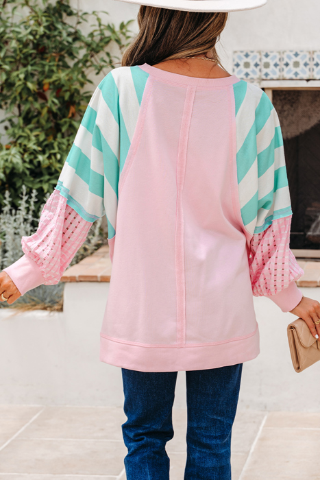 Vanessa Patchwork Raglan Pullover Top