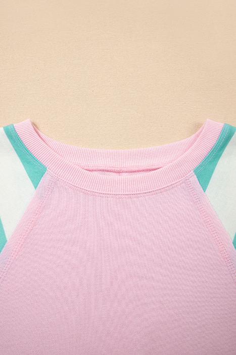 Vanessa Patchwork Raglan Pullover Top