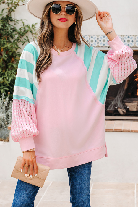 Vanessa Patchwork Raglan Pullover Top