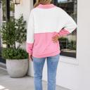  Vanessa Trim Patchwork Collar Long Sleeve Top