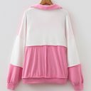  Vanessa Trim Patchwork Collar Long Sleeve Top