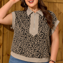  Veda Collar Cuffed Sleeve PLUS Top