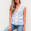  Veda V Neck Gold Buttons Elegant Sweater Vest