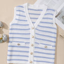  Veda V Neck Gold Buttons Elegant Sweater Vest