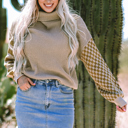 Smoke Gray Medium Vera Waffle Knit Turtleneck Sweater