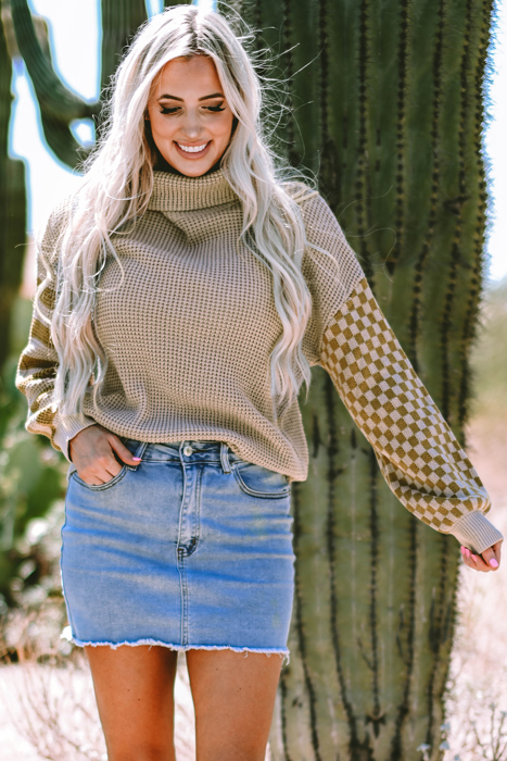 Vera Waffle Knit Turtleneck Sweater