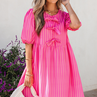 Violet Puff Sleeve Mini Dress