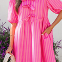  Violet Puff Sleeve Mini Dress